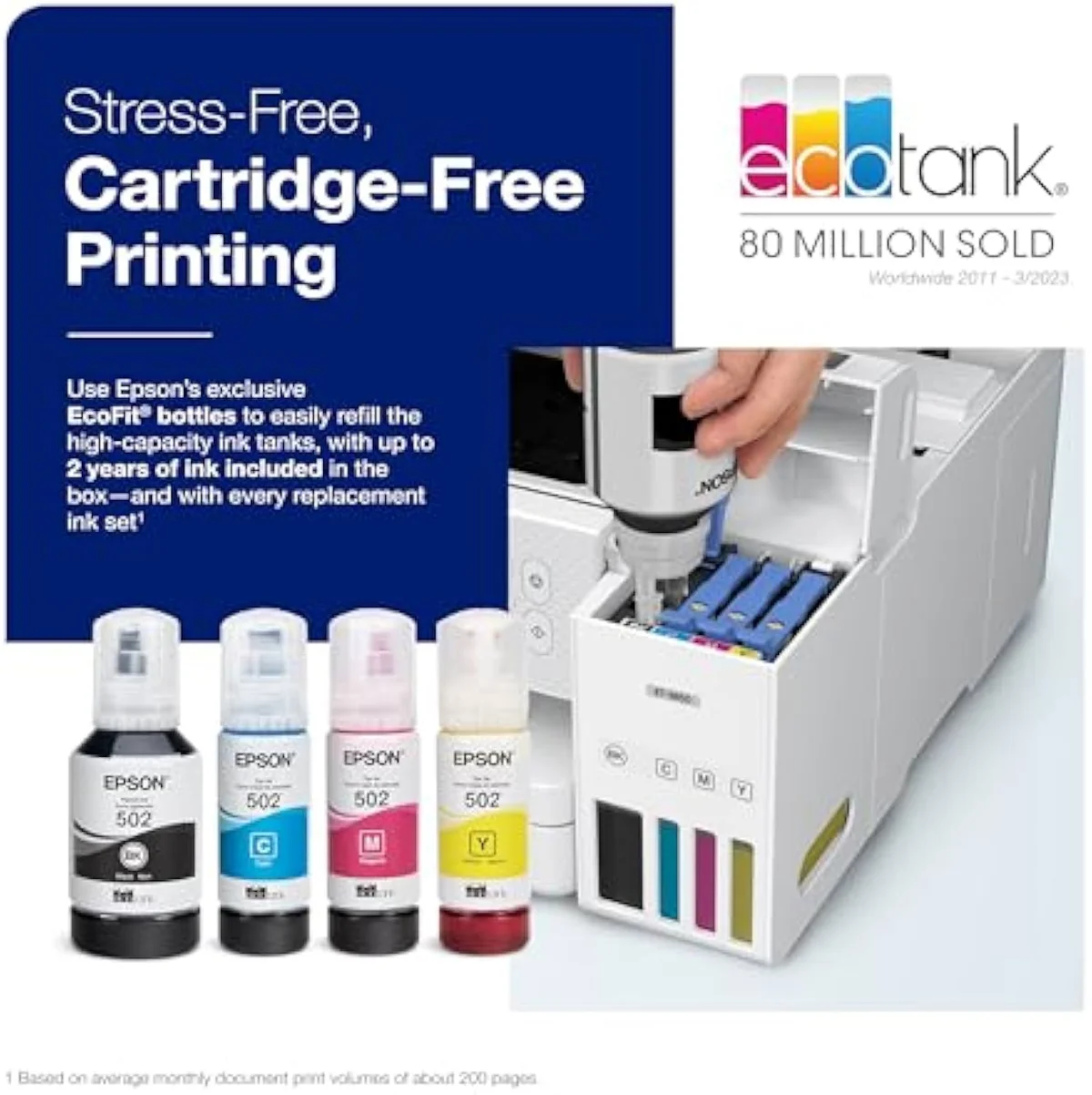 Epson EcoTank ET-3850 Wireless Color All-in-One Cartridge-Free Supertank Printer